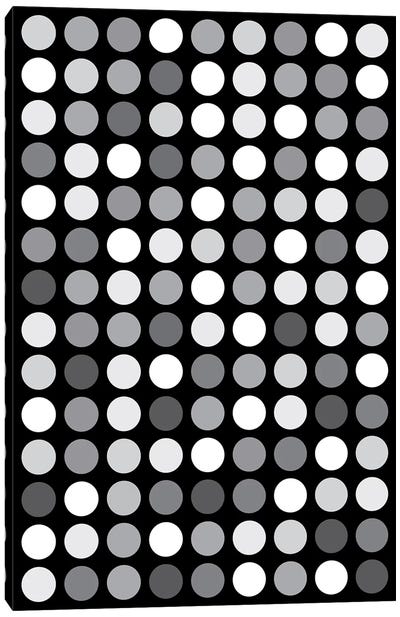 Grey's Black Canvas Art Print - Polka Dot Patterns