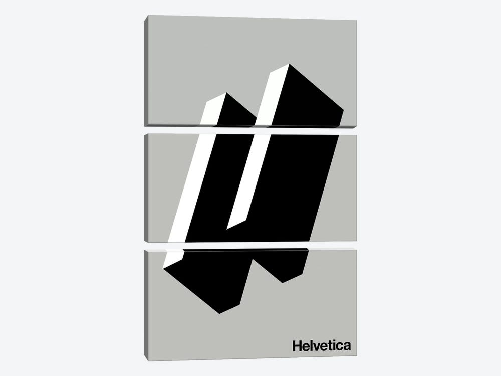 Happy Helvetica by The Usual Designers 3-piece Canvas Wall Art