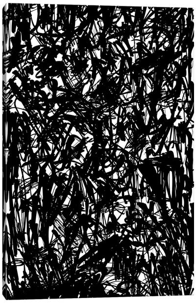 Lost Souls Canvas Art Print - Black & White Abstract Art