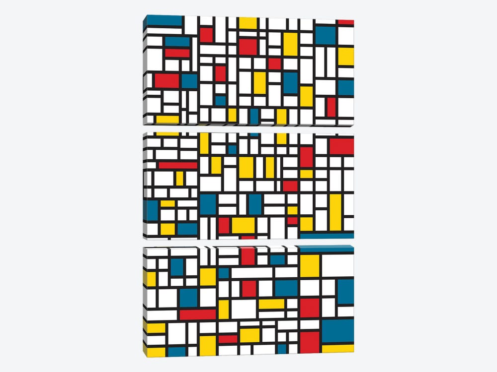 Mondrian Extreme by The Usual Designers 3-piece Canvas Artwork