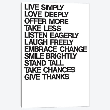 For A Better Life (Black On White) Canvas Print #USL133} by The Usual Designers Canvas Print