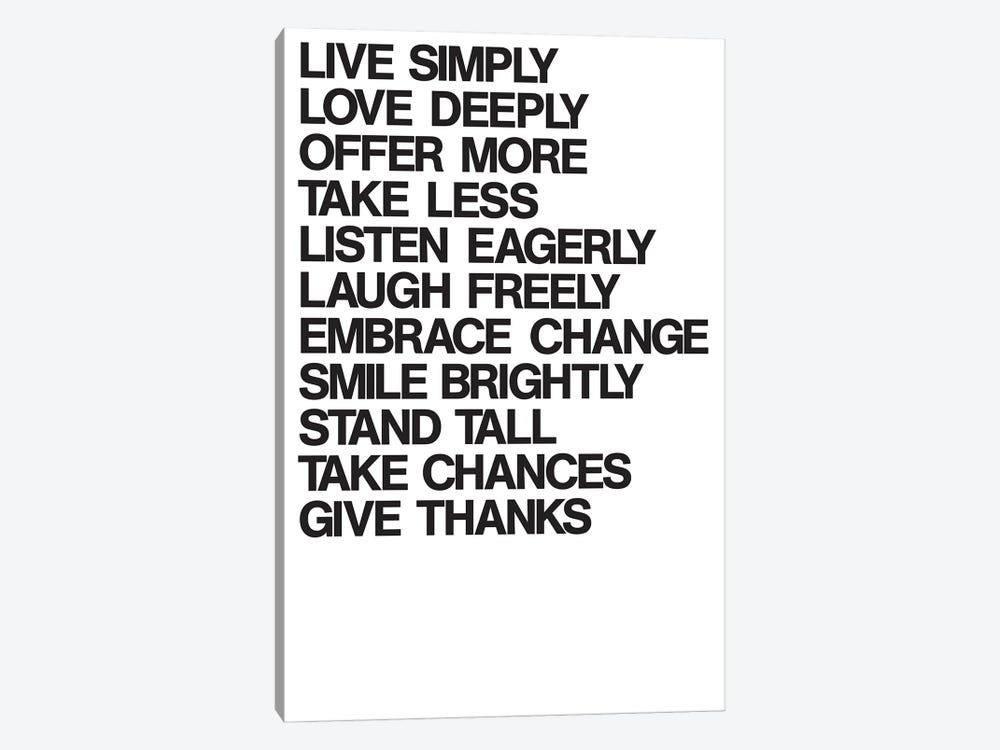 For A Better Life (Black On White) by The Usual Designers 1-piece Canvas Print