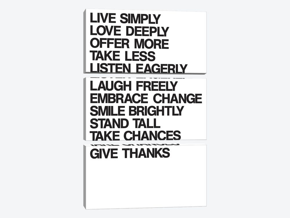 For A Better Life (Black On White) by The Usual Designers 3-piece Art Print