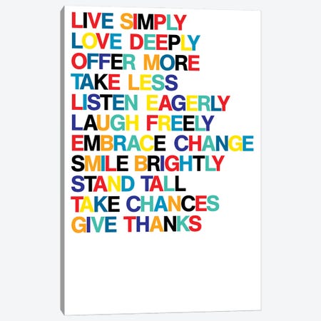 For A Better Life (Colors On White) Canvas Print #USL135} by The Usual Designers Canvas Artwork