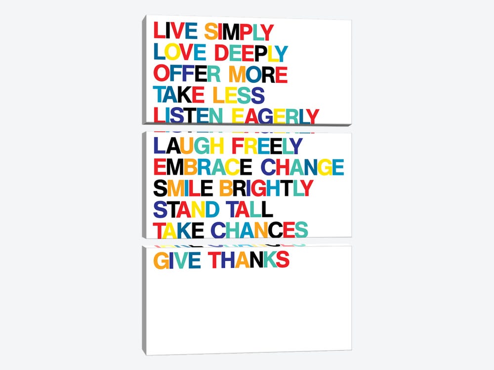 For A Better Life (Colors On White) by The Usual Designers 3-piece Art Print