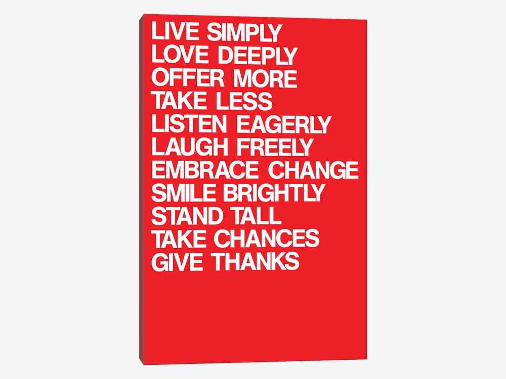 For A Better Life (White On Red) by The Usual Designers 1-piece Art Print