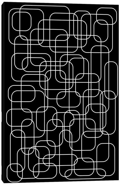 The 70's (Black) Canvas Art Print - Black & White Patterns