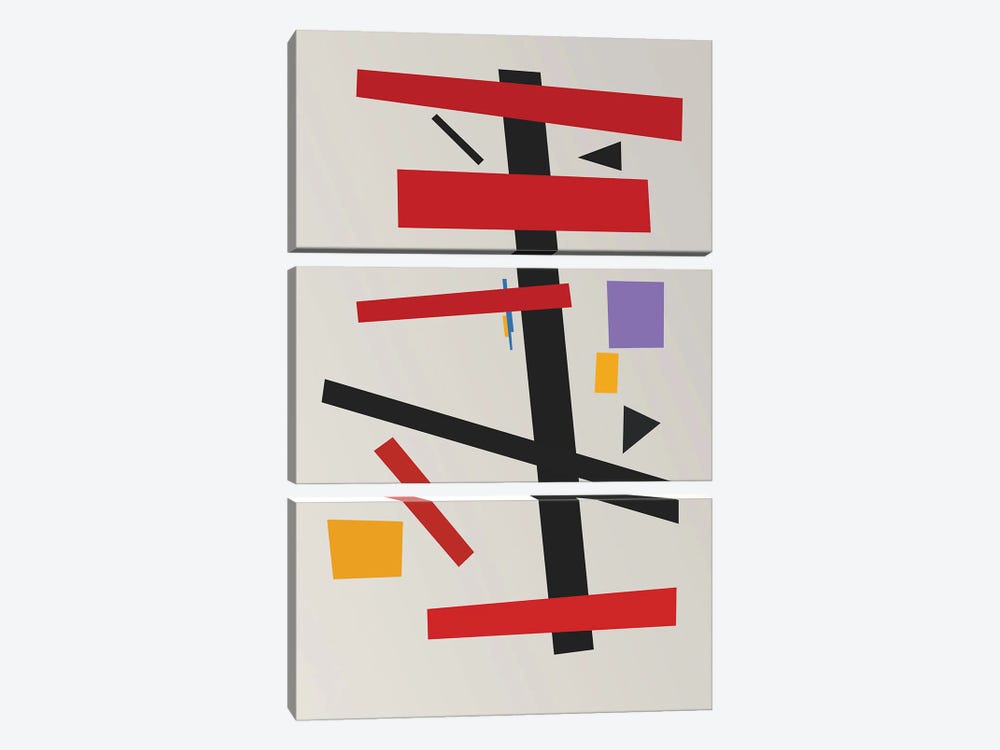 Suprematism VII by The Usual Designers 3-piece Canvas Artwork