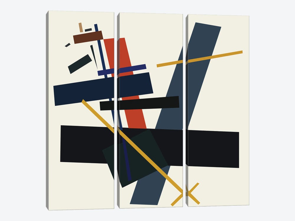 Suprematism IX by The Usual Designers 3-piece Canvas Art Print