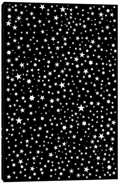 All Stars Canvas Art Print - Black & White Patterns