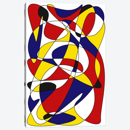 Mondrian And Gauss Canvas Print #USL57} by The Usual Designers Canvas Wall Art