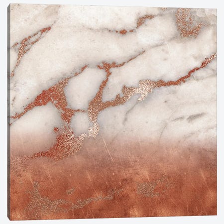 Girly Trend Marble With Copper Canvas Print #UTA101} by UtArt Canvas Art Print