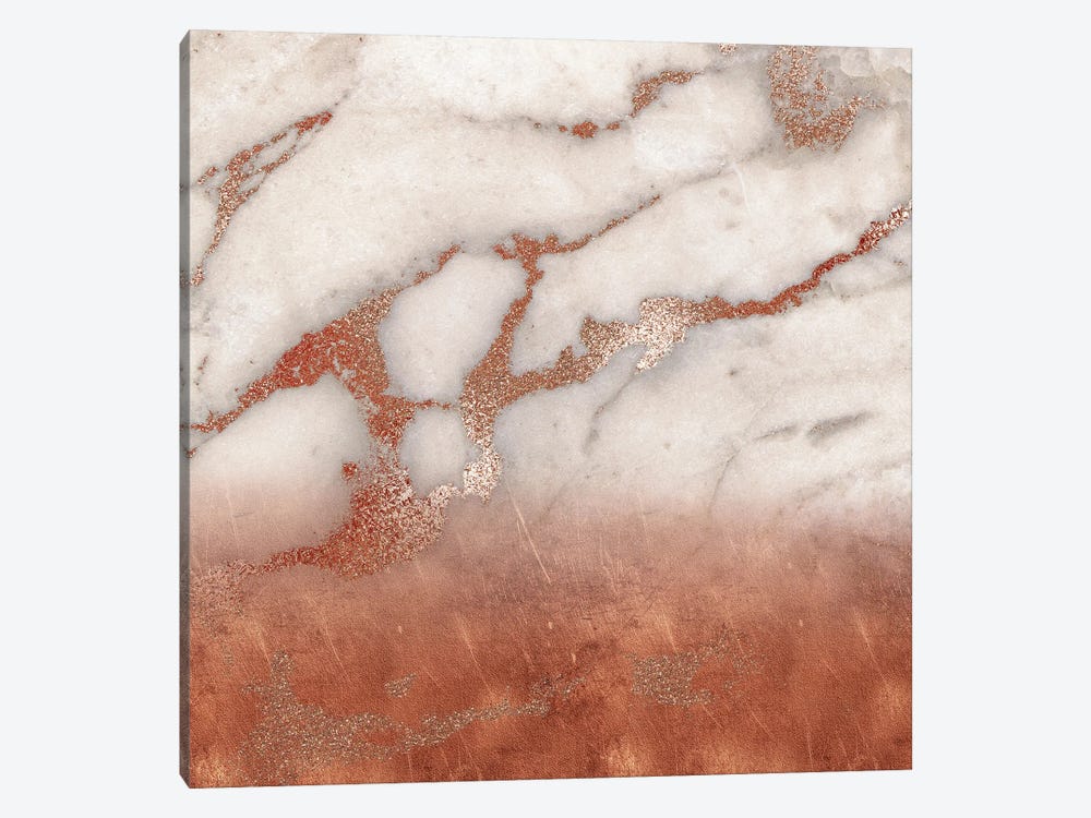 Girly Trend Marble With Copper by UtArt 1-piece Canvas Art Print