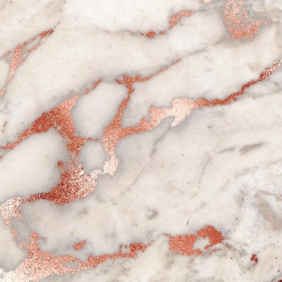 Girly Trend Marble With Glamour Copper Veins by UtArt framed canvas print
