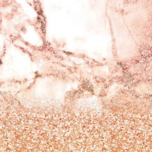 UtArt: Girly Trend Peach Glitter Marble by UtArt
