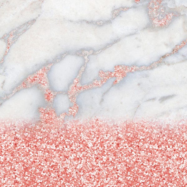 UtArt: Girly Trend Rosegold Glitter Marble by UtArt
