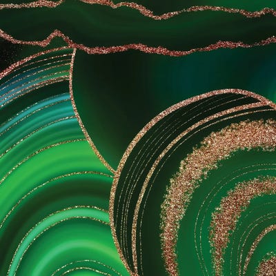 Gold And Green Marble Landscape by UtArt canvas print