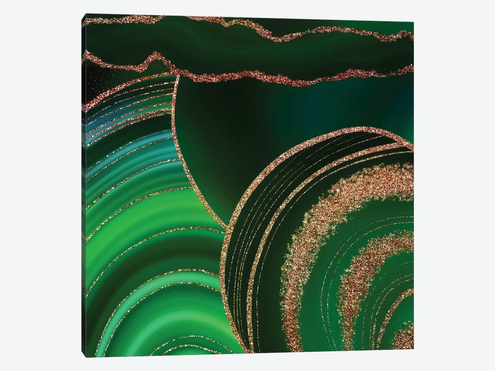 Gold And Green Marble Landscape by UtArt 1-piece Canvas Art