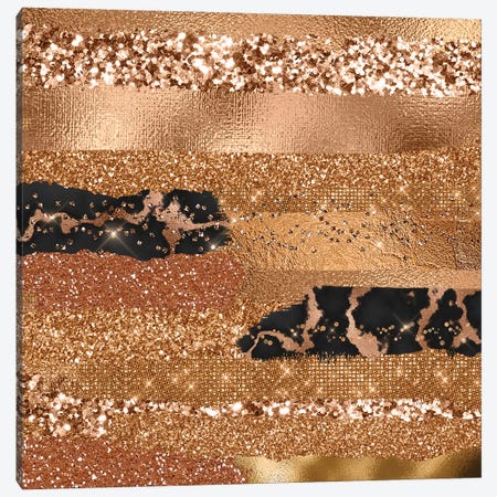 Gold Copper Trendy Girly Texture Canvas Print #UTA109} by UtArt Canvas Print