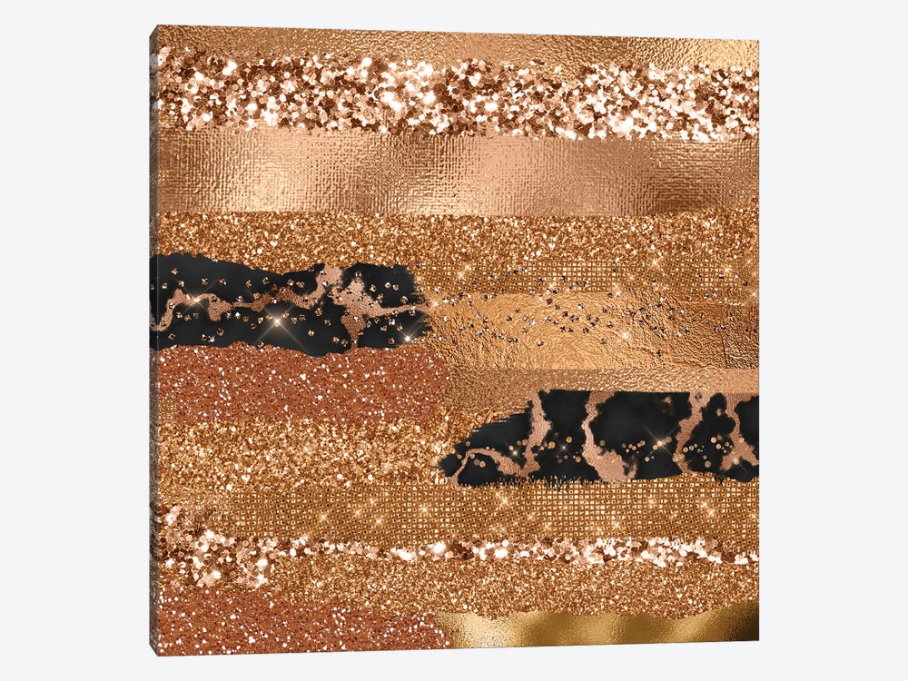 Gold Copper Trendy Girly Texture by UtArt 1-piece Canvas Print