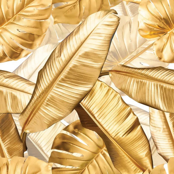 UtArt: Golden Tropical Leaves by UtArt