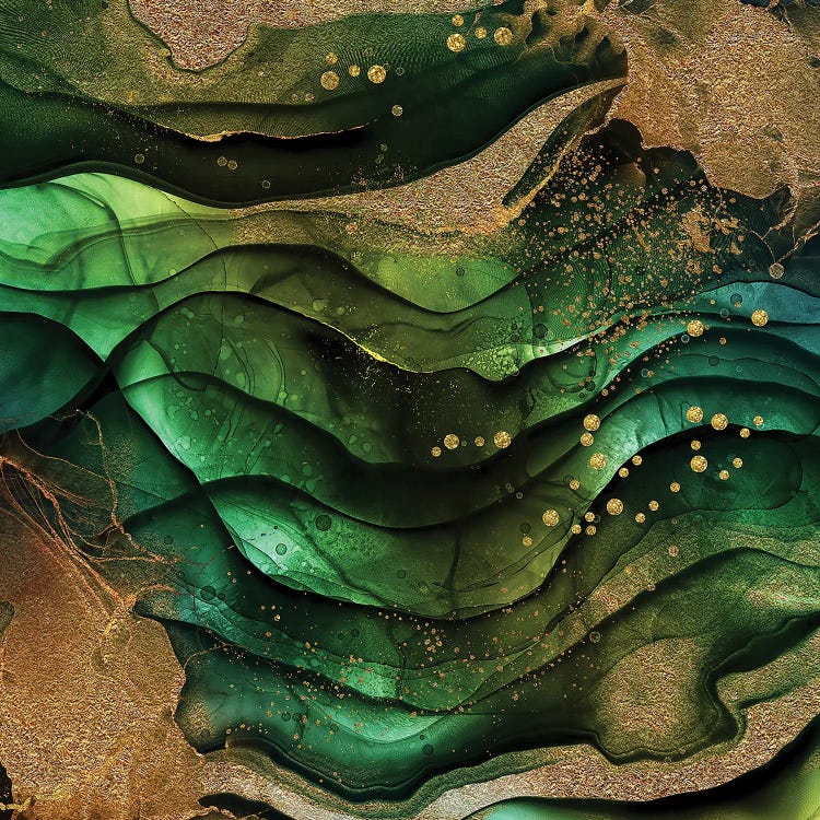 Green And Gold Marble Texture