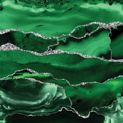 Green Marble by UtArt canvas print