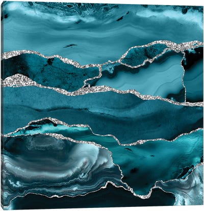 Ice Blue Marble Canvas Art Print - UtArt