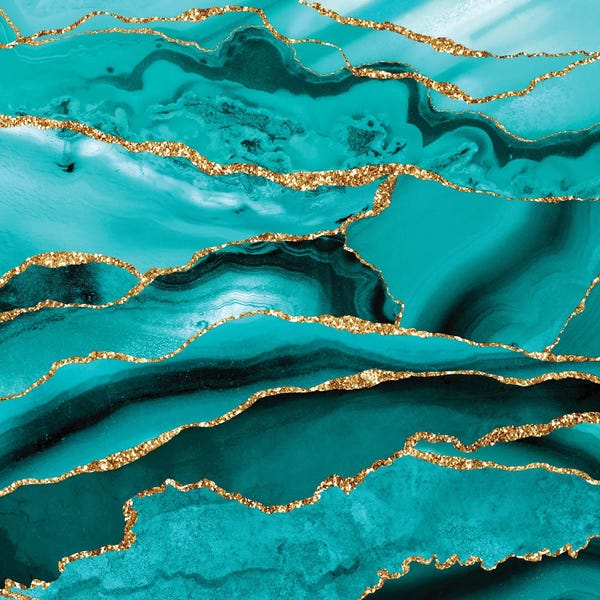 Teal Abstract Art: Iceberg Marble by UtArt