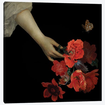 Jan Davidsz De Heem Hand With Poppy Flowers I Canvas Print #UTA125} by UtArt Canvas Wall Art