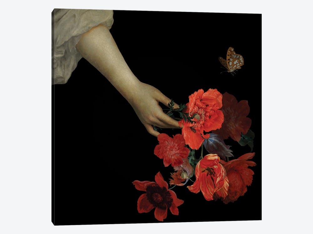 Jan Davidsz De Heem Hand With Poppy Flowers I by UtArt 1-piece Canvas Art Print