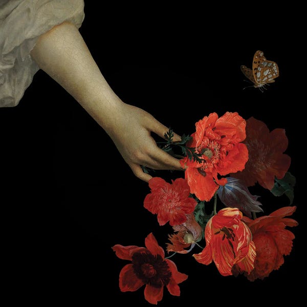 Nature Renewal: Jan Davidsz De Heem Hand With Poppy Flowers I by UtArt