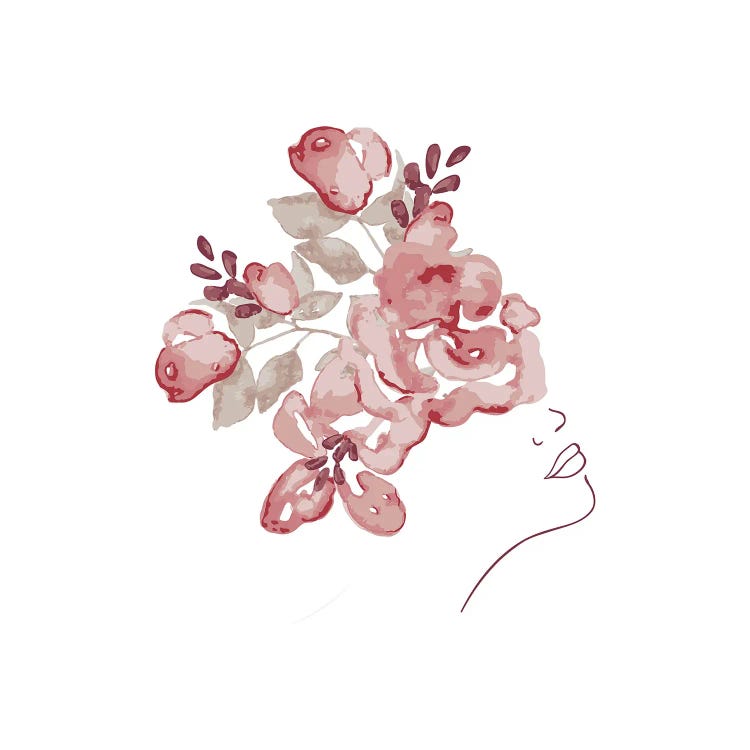 Lineart Flower Girl by UtArt wall art