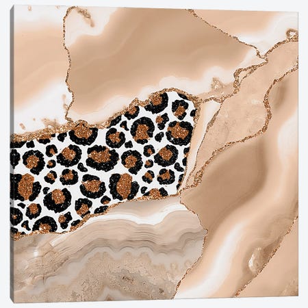 Abstract Beige Marble With Exotic Animal Skin Canvas Print #UTA13} by UtArt Art Print