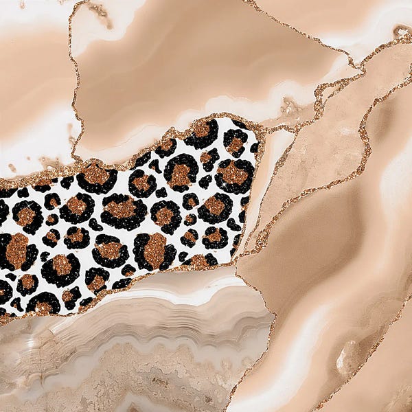 UtArt: Abstract Beige Marble With Exotic Animal Skin by UtArt