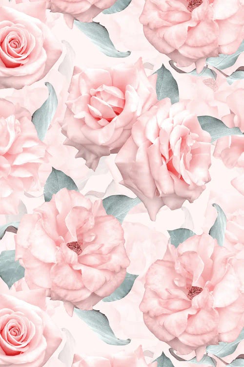 Lush Beautiful Real Pink Roses Pattern