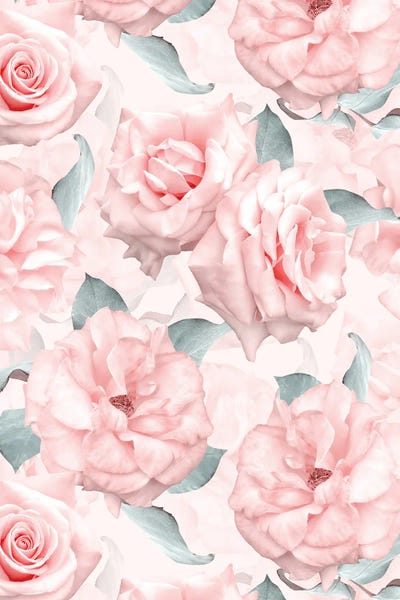 Lush Beautiful Real Pink Roses Pattern
