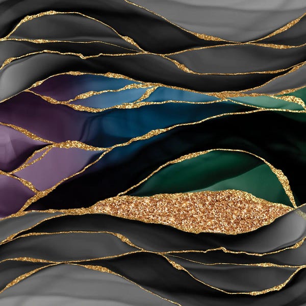 UtArt: Luxury Dark Marbling Landscape by UtArt