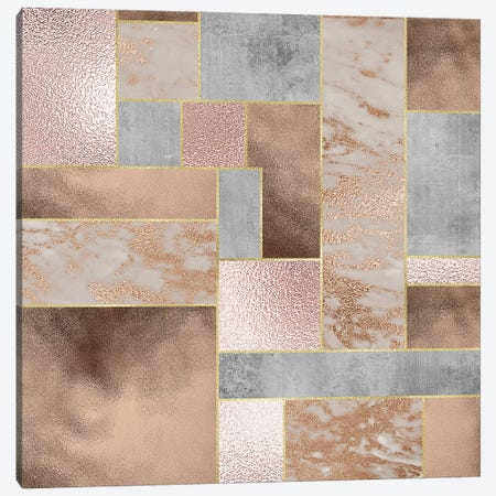 Modern Abstract Copper And Marble Landscape Canvas Print #UTA156} by UtArt Art Print