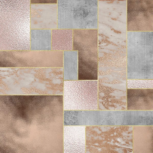 UtArt: Modern Abstract Copper And Marble Landscape by UtArt