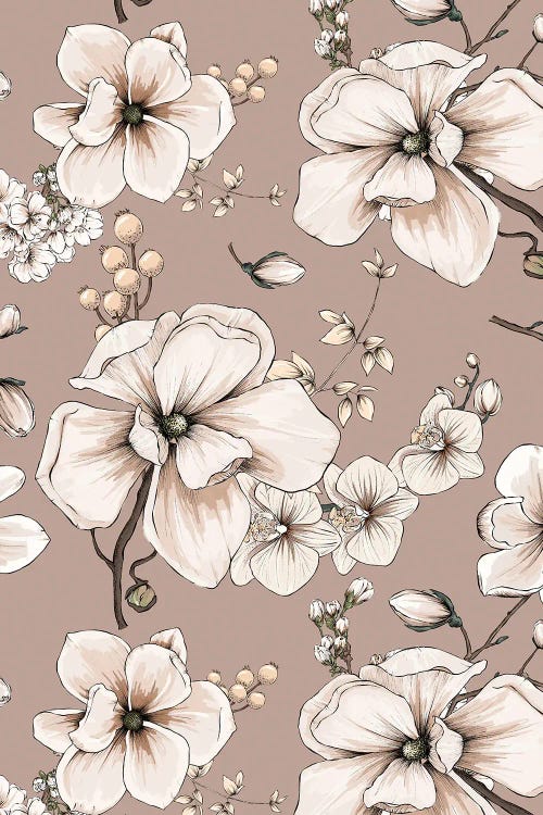 Modern Blush Magnolia Blossoms
