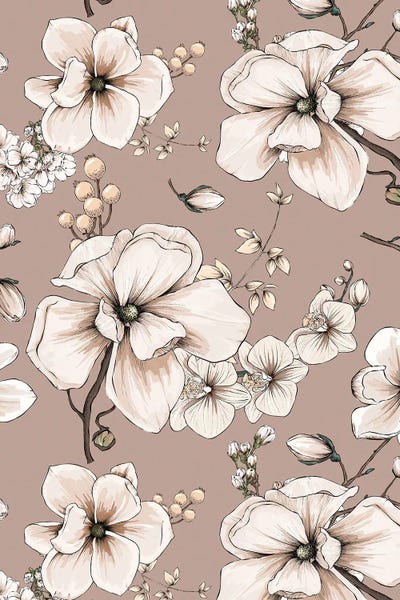 Modern Blush Magnolia Blossoms