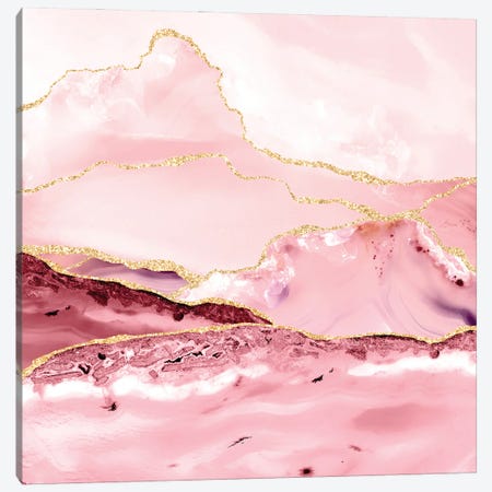 Abstract Blush Agate And Marble Canvas Print #UTA16} by UtArt Canvas Artwork