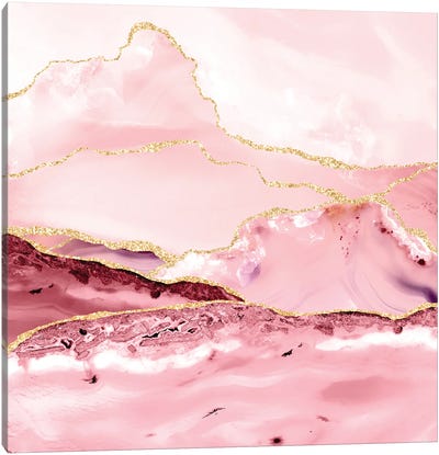 Abstract Blush Agate And Marble Canvas Art Print - UtArt