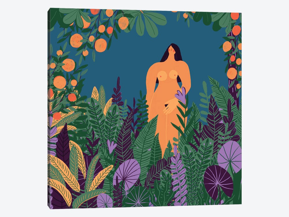 Modern Jungle Girl by UtArt 1-piece Art Print