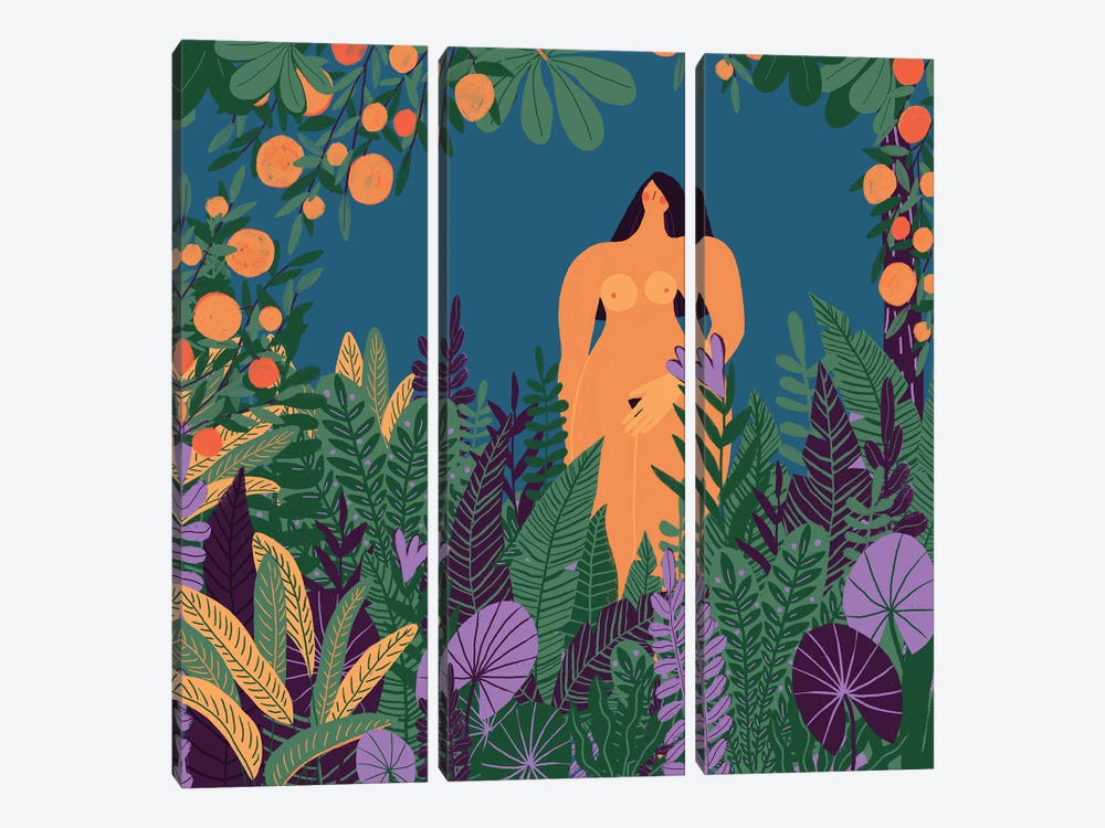 Modern Jungle Girl by UtArt 3-piece Art Print