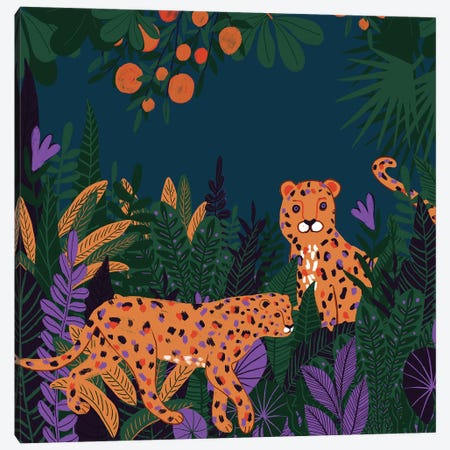 Modern Wild Cats In Jungle Canvas Print #UTA171} by UtArt Canvas Art