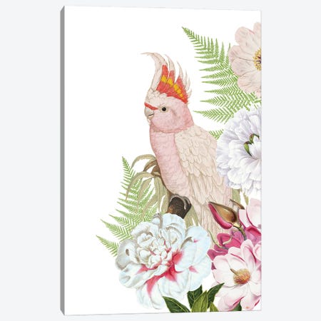 Parrot In Flower Jungle Canvas Print #UTA176} by UtArt Art Print