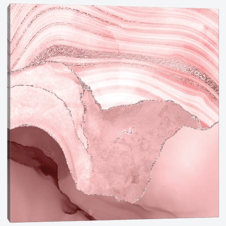 Abstract Blush Agate And Marble Landscape Canvas Print #UTA17} by UtArt Canvas Artwork