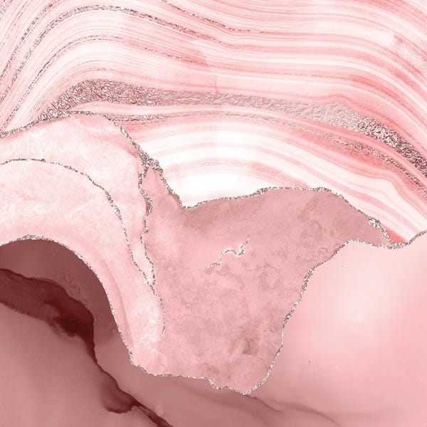 Glam Bedroom: Abstract Blush Agate And Marble Landscape by UtArt